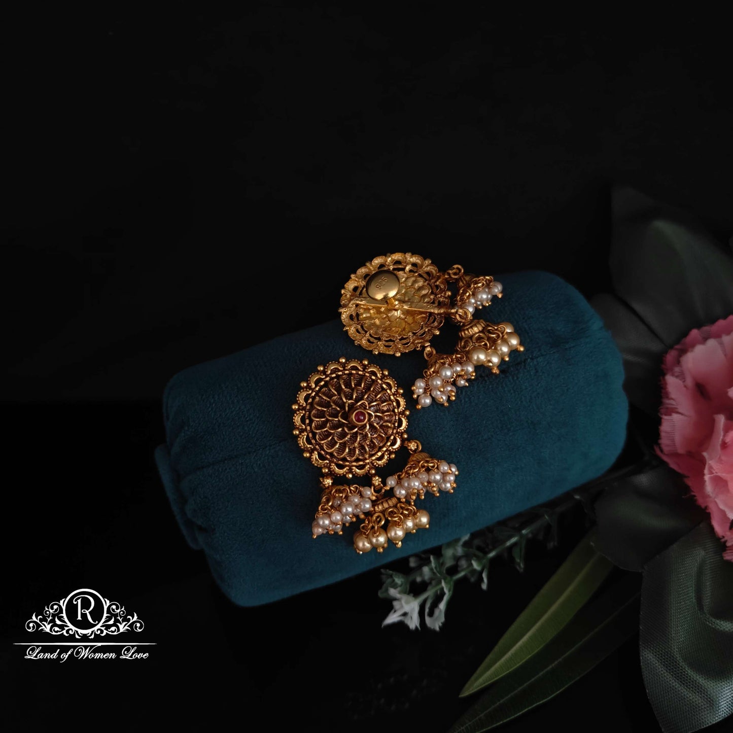 Silver Nakshi Earrings-RCM1020