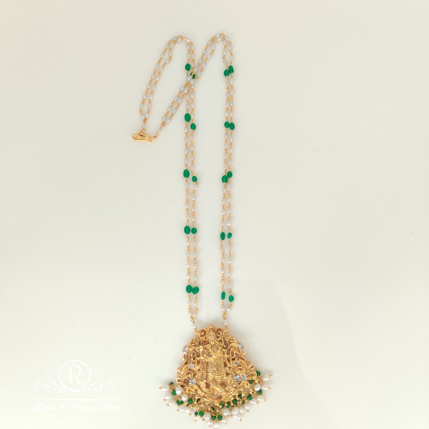 chain pearls chain with locket-rchk0069 pearl 92.5 silver ramala jewelry / ramala collections