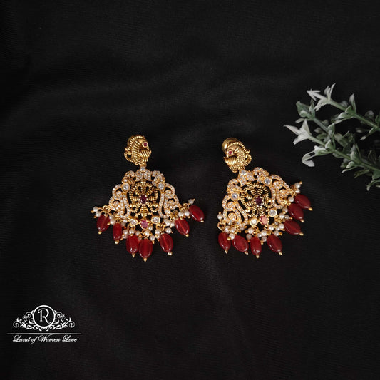 earrings peacock design silver earrings-rcm981 92.5 silver ramala jewelry / ramala collections