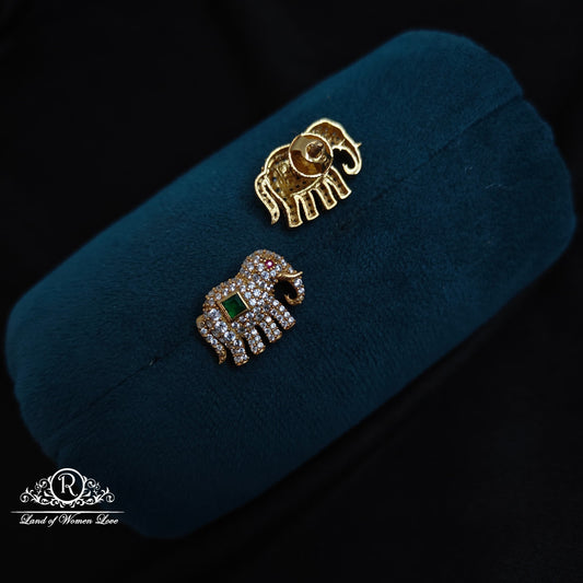 92.5 Silver Elephant design Earrings-RCCP345
