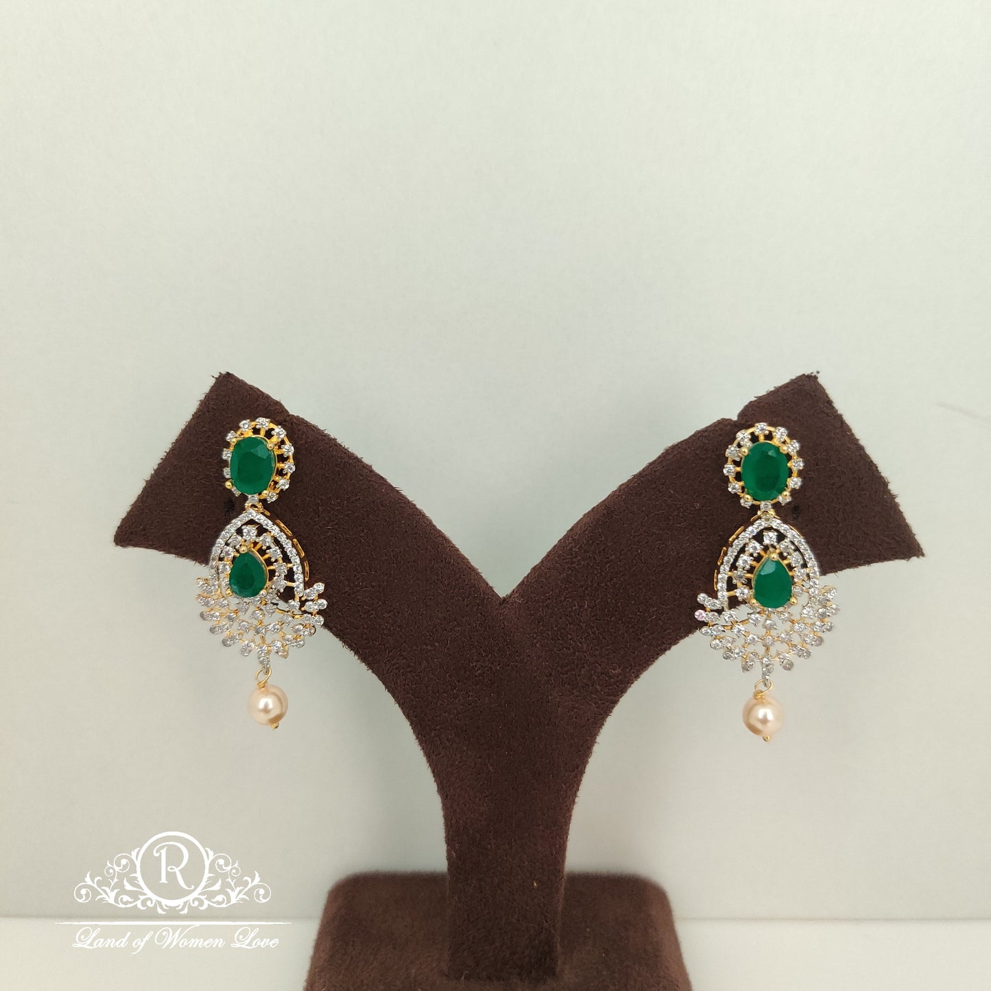 earrings diamond finishing silver earrings-rc85-90cp019 92.5 silver ramala jewelry / ramala collections