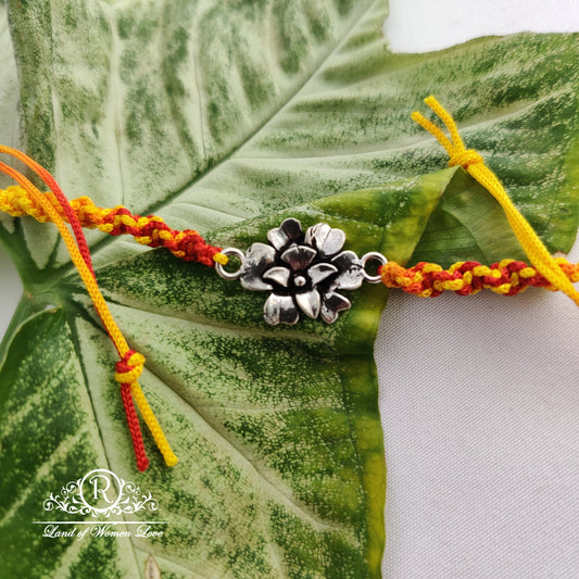 92.5 silver beautiful flower rakhi :rcg112,rcg133 92.5 silver ramala jewelry / ramala collections