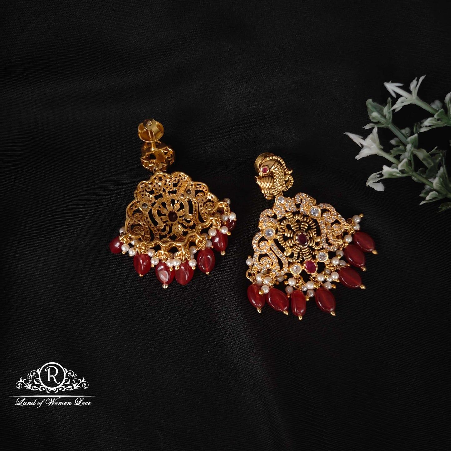 Peacock design Silver Earrings-RCM981