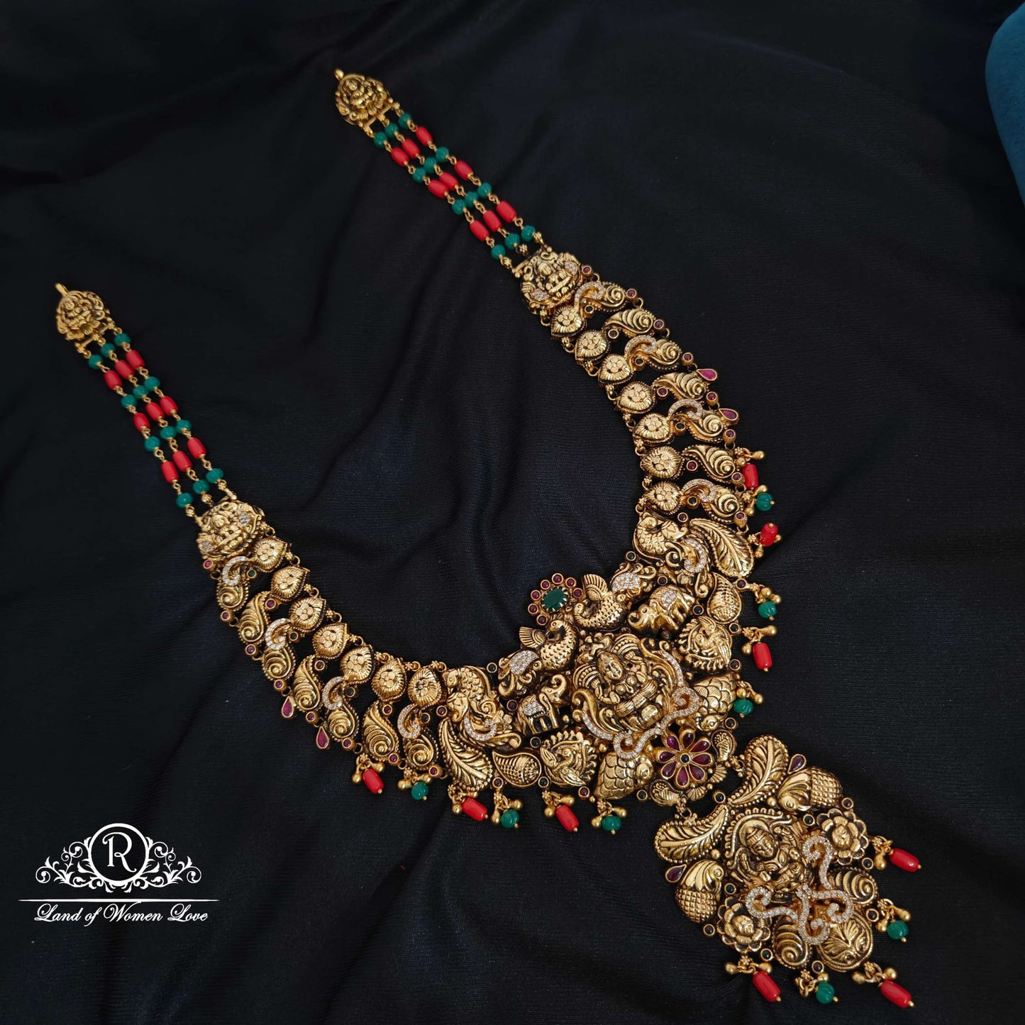 haram lakshmi devi design nakshi silver haram-rcm947 92.5 silver ramala jewelry / ramala collections