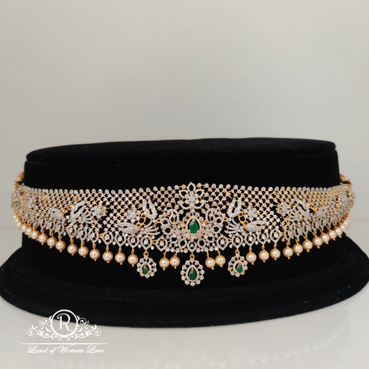 diamond finishing silver vaddanam-rc85-90cp035 92.5 silver ramala jewelry / ramala collections