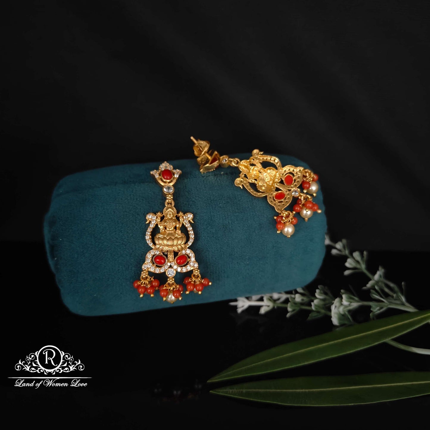 Lakshmi Devi design Corals Earrings-RCM992