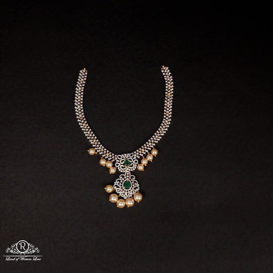 necklace diamond finishing cz- stones necklace-rccp222 cz 92.5 silver ramala jewelry / ramala collections