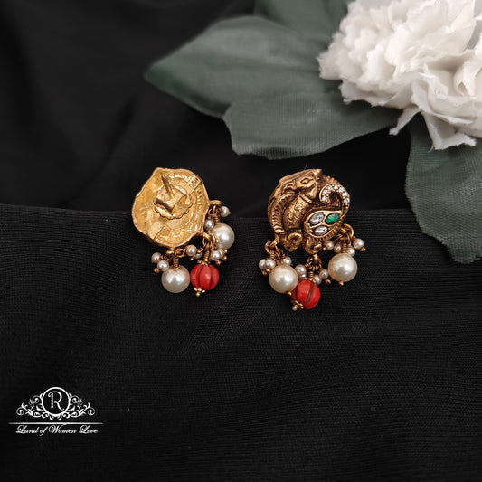 92.5 Silver Nakshi peacock Design Earrings-RCM1046