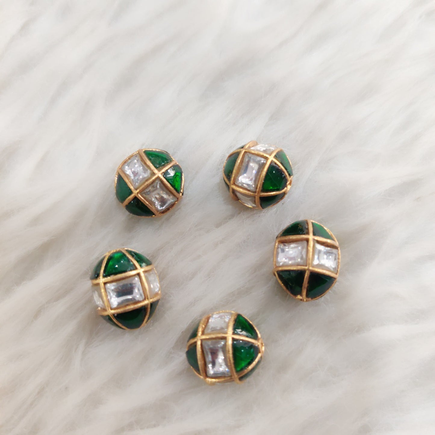 silver base gold polish kundhan ball(single) :h128-1 92.5 silver ramala jewelry / ramala collections