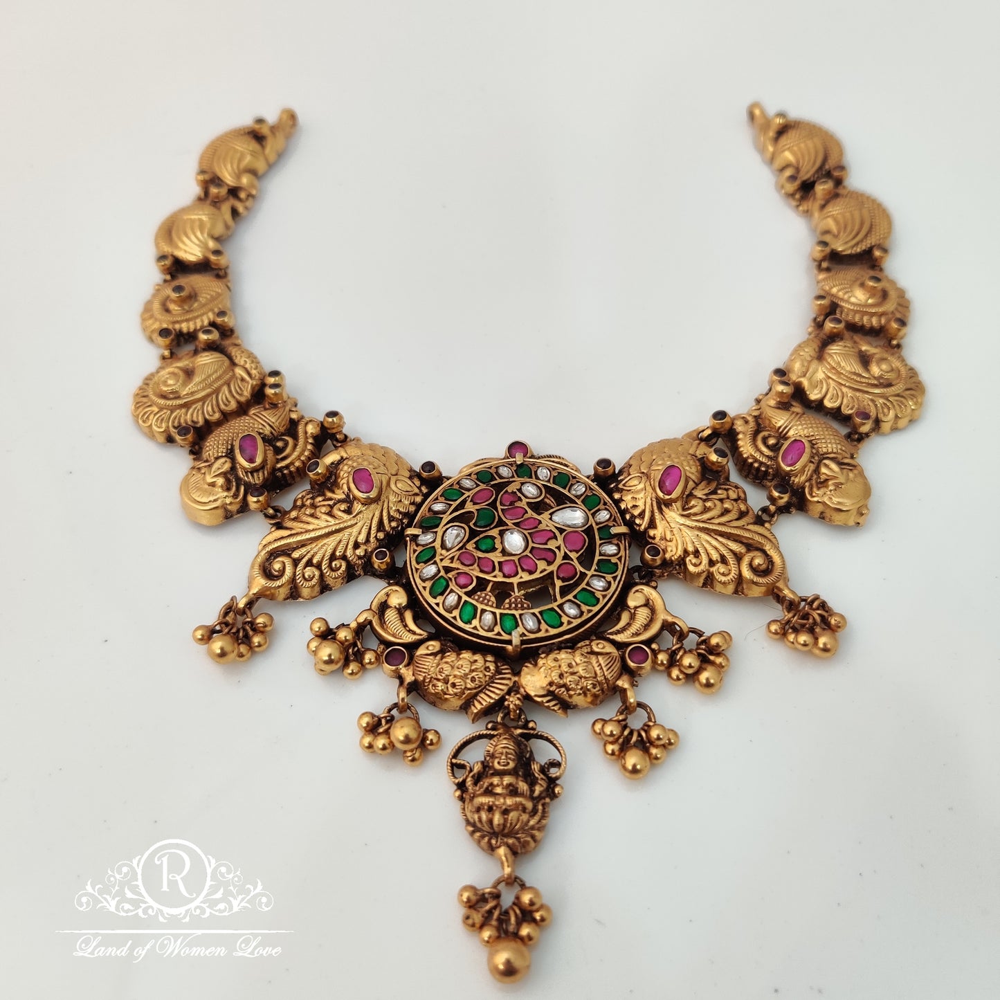 Beautiful silver 💫 necklace with peacock 🦚 design 14"-RCM753