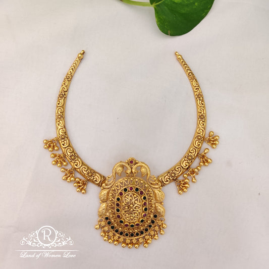 necklace beautiful kantey with gold balls hangings and with pendant "12-rct06s352 92.5 silver ramala jewelry / ramala collections