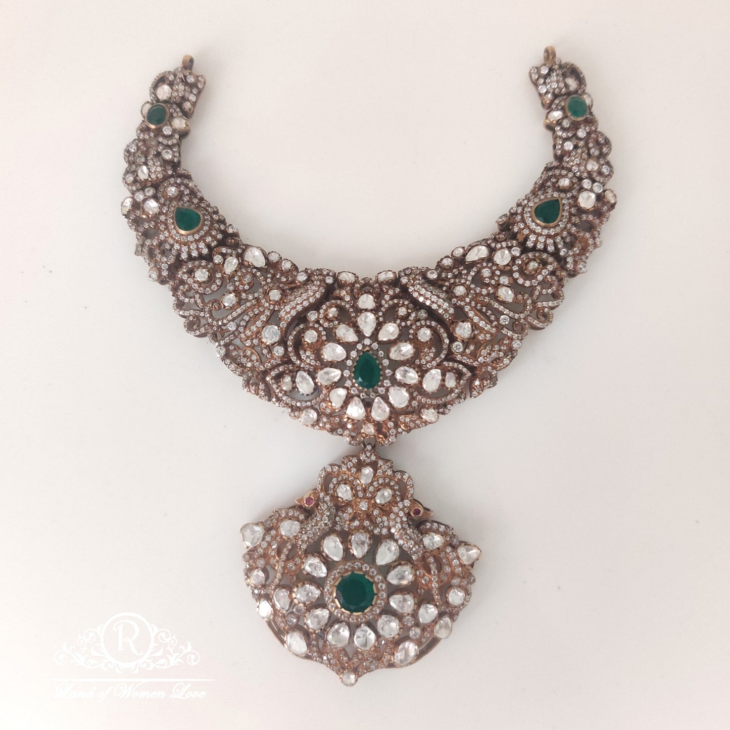necklace beautiful victorian necklace-rcmj198 92.5 silver ramala jewelry / ramala collections