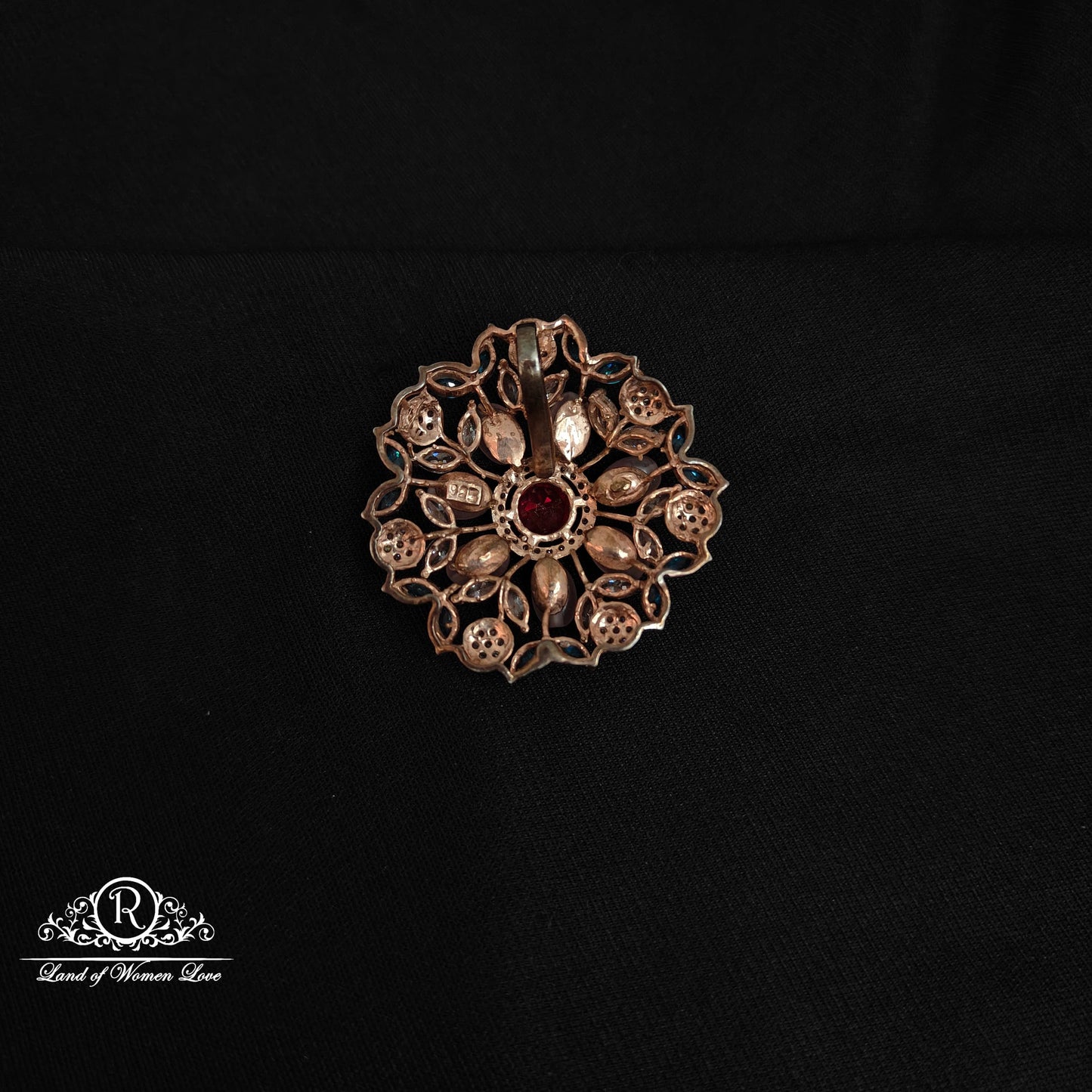 92.5 Silver Rose gold polish Amaya beads side locket-RCM114