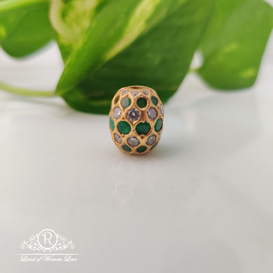 beautiful silver ã¢å“⨠balls with green and white stones ã°å¸â¤âã°å¸â€™â«-rch537 92.5 silver ramala jewelry / ramala collections