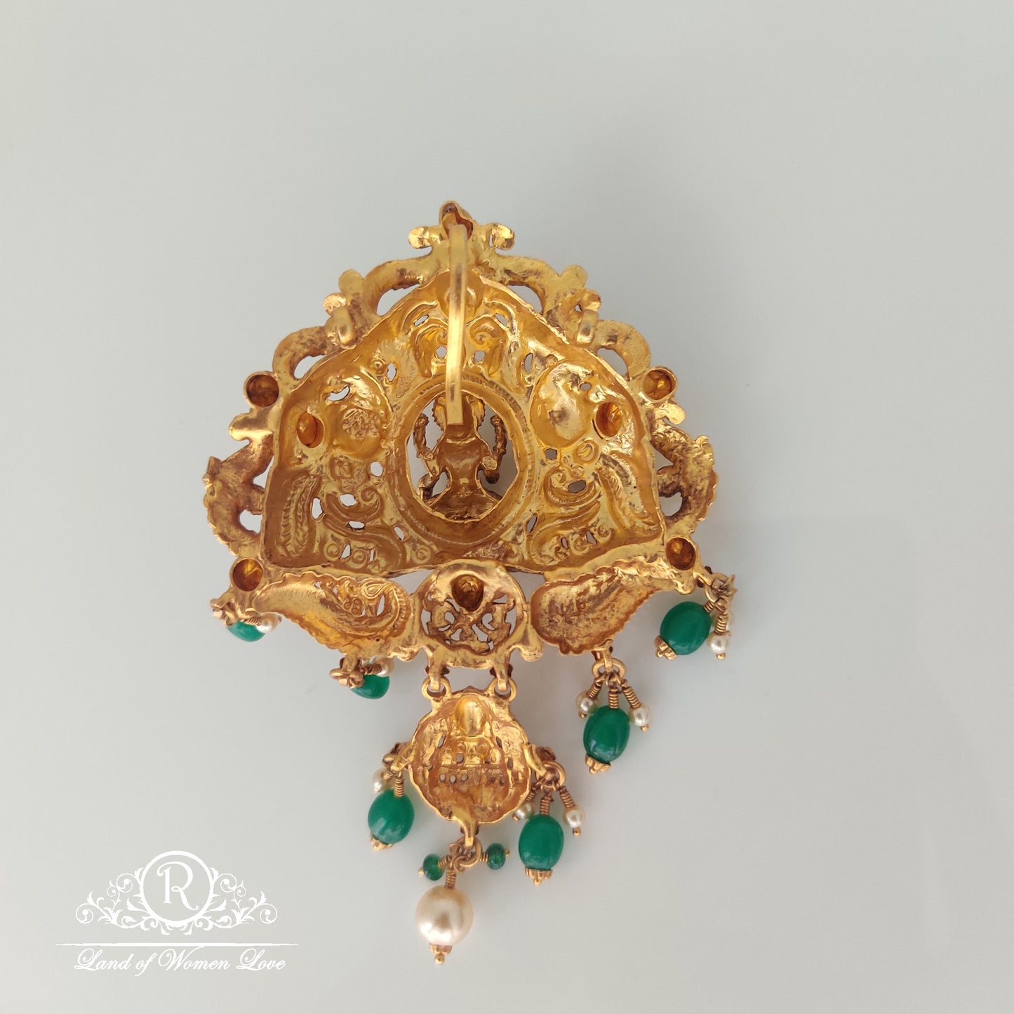 Nakshi Lakshmi Devi design Silver pendant 4.5"-RCHK0105