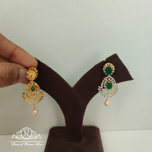 Diamond finishing Silver Earrings-RC85-90CP019