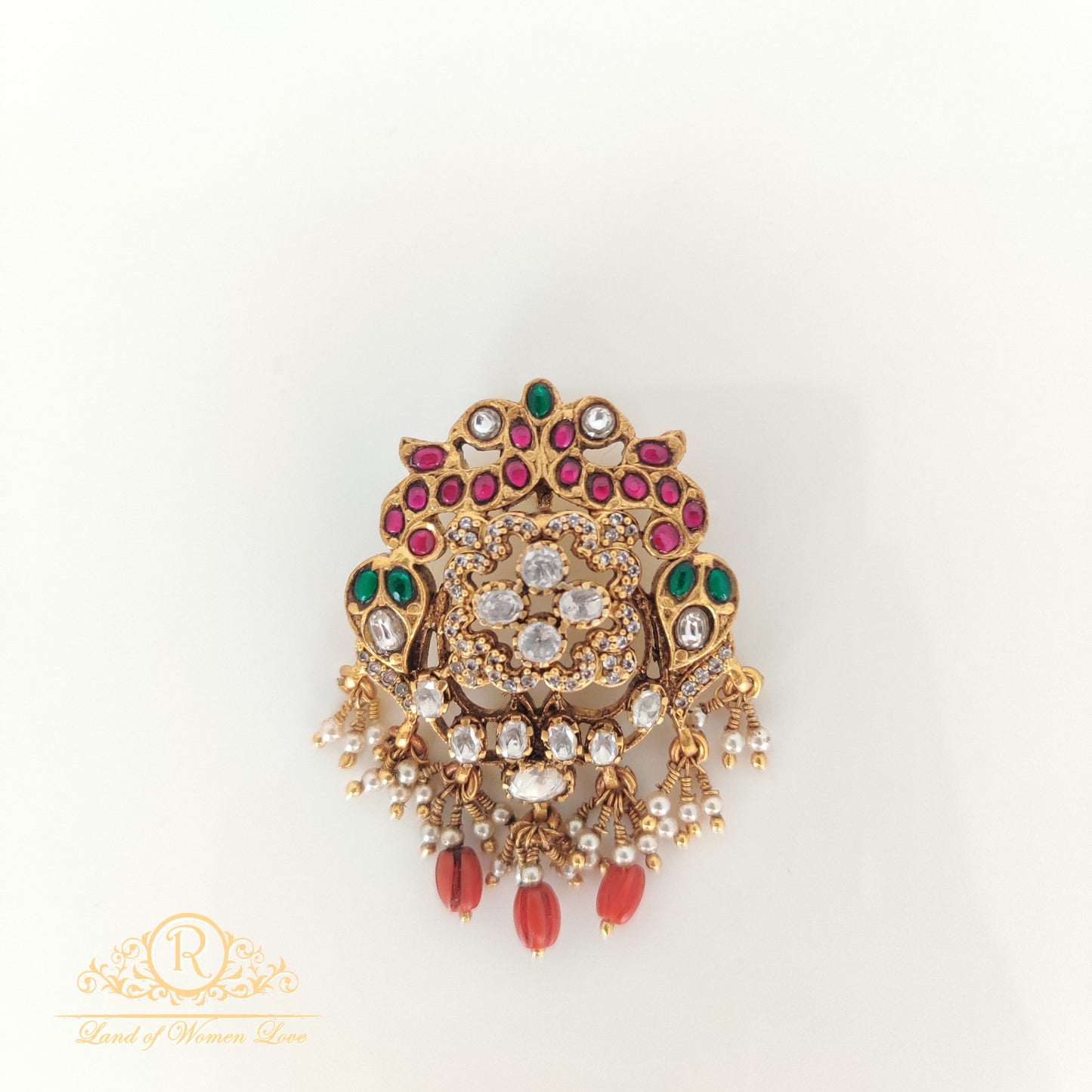 pendant beautiful kundan silver pendant-rc85-105cp05 kundan 92.5 silver ramala jewelry / ramala collections