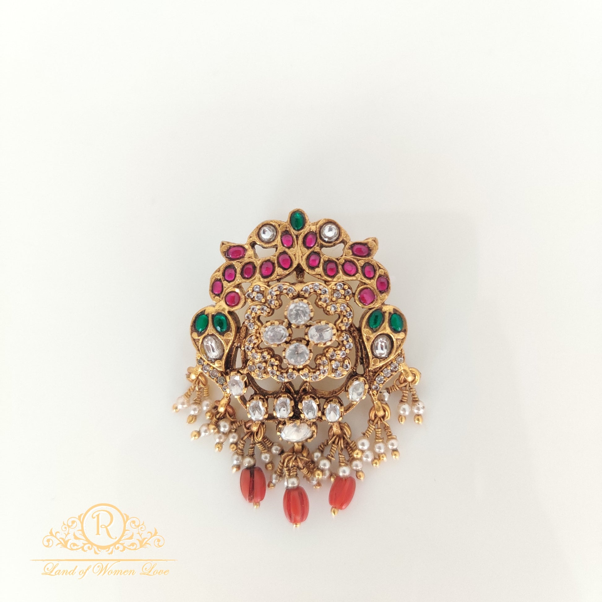 pendant beautiful kundan silver pendant-rc85-105cp05 kundan 92.5 silver ramala jewelry / ramala collections