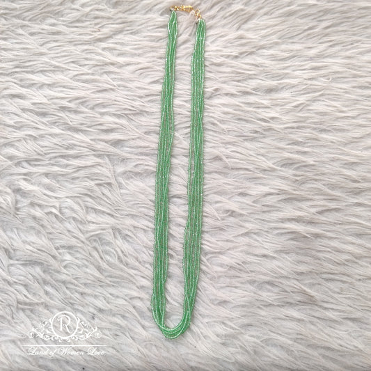 Green Colour Cristal Beads Mala 22 Inches 5 lines RCH310