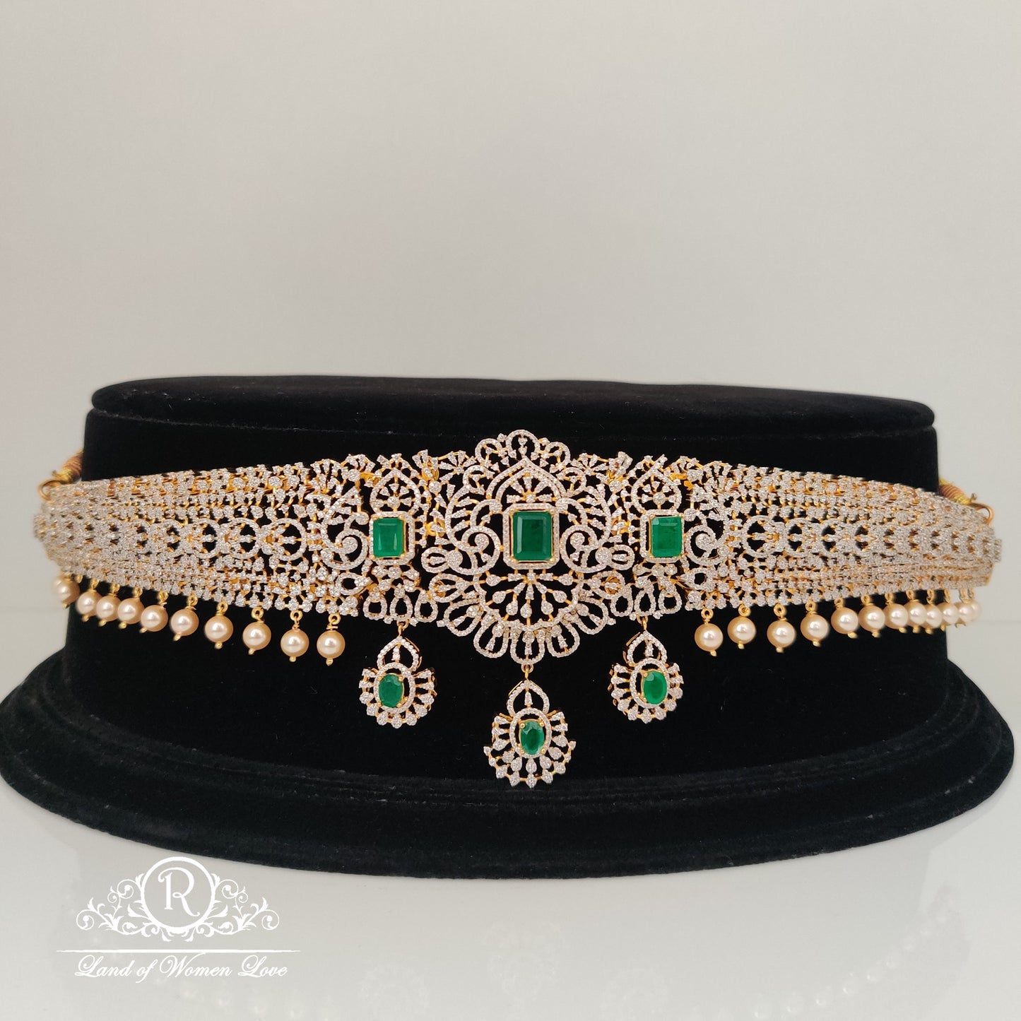 diamond finishing silver vaddanam-rc85-90cp034 92.5 silver ramala jewelry / ramala collections