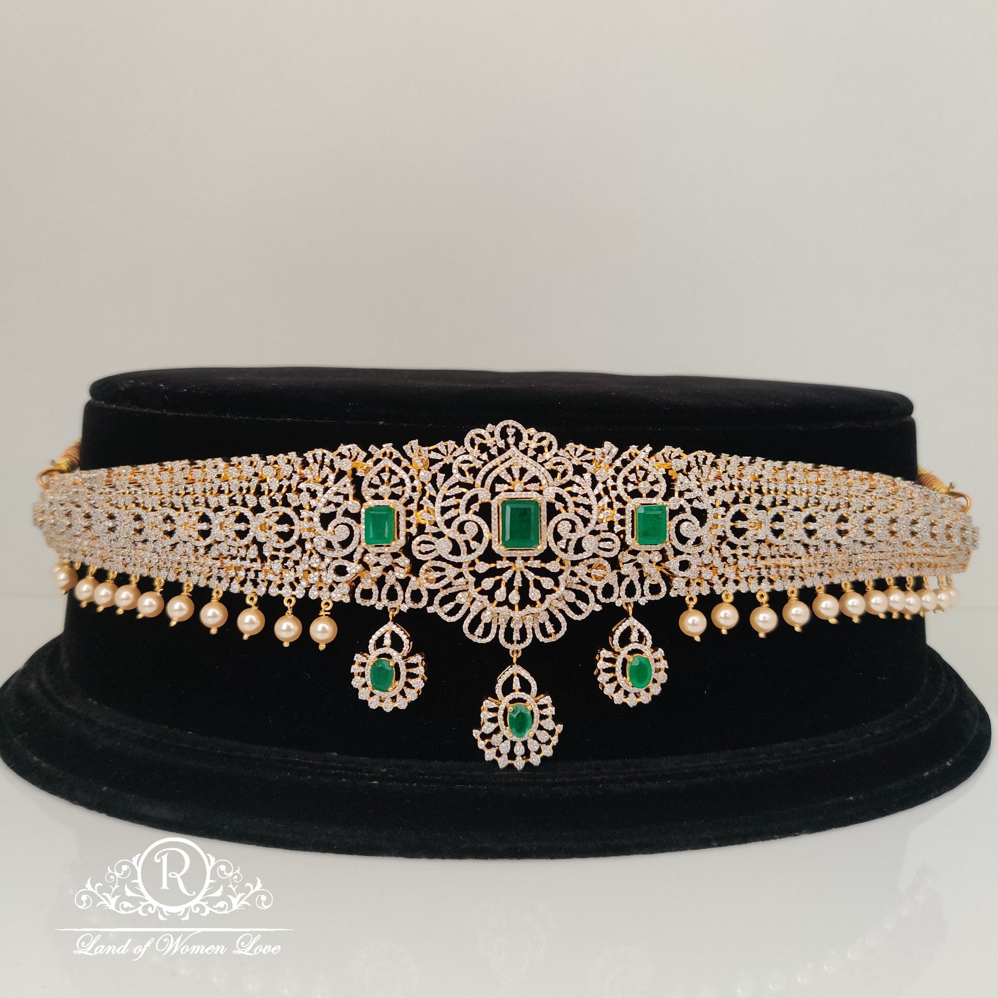 diamond finishing silver vaddanam-rc85-90cp034 92.5 silver ramala jewelry / ramala collections