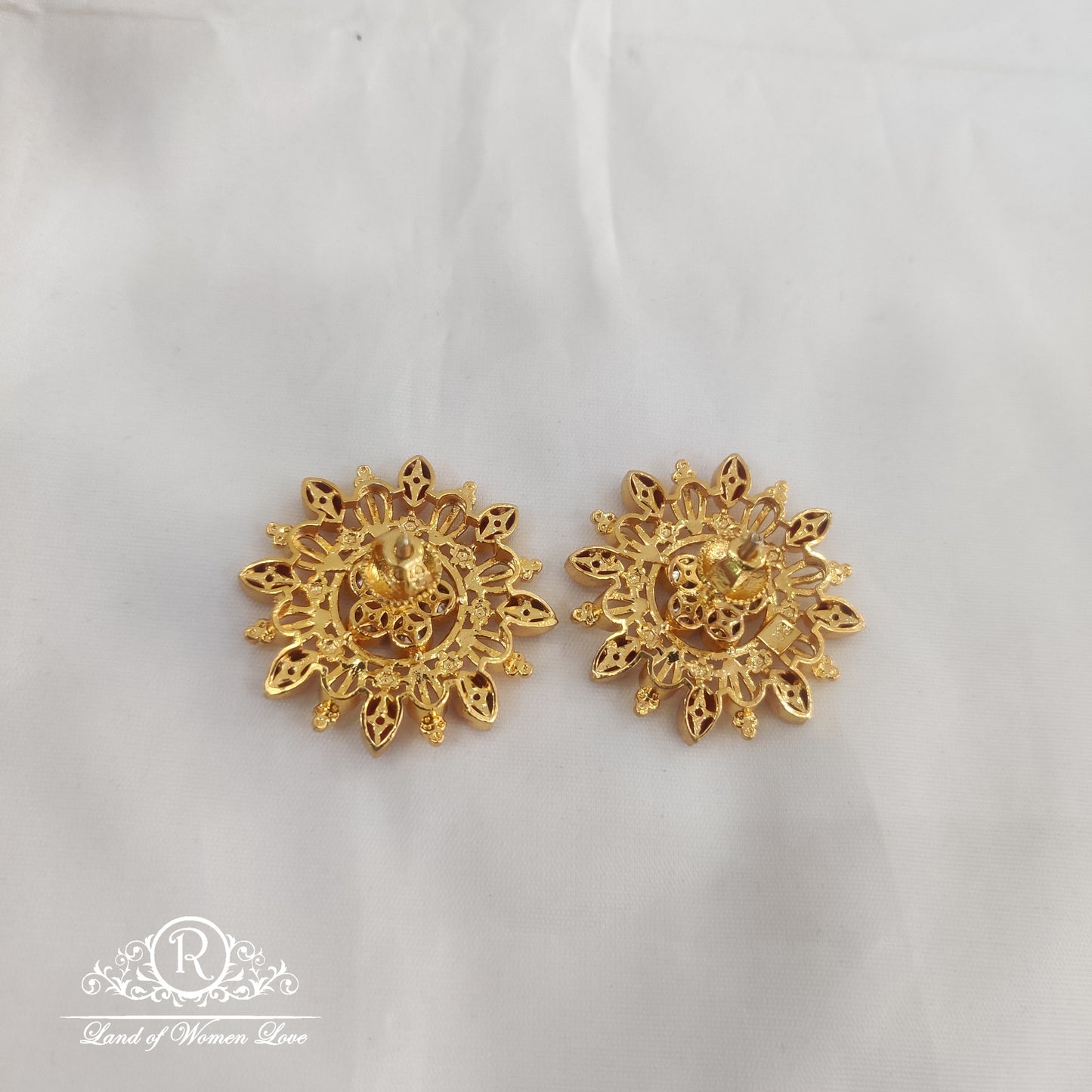 92.5 Silver Jewelry floral stud earrings RCV072