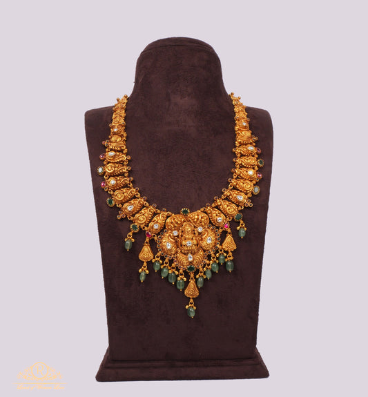 haram silver moissanite stones nakshi long haram-rcm805 moissanite 92.5 silver ramala jewelry / ramala collections