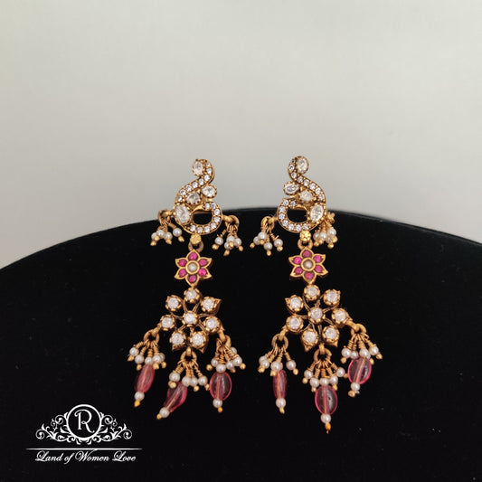 earrings white stones silver earrings-rc85-105cp13 92.5 silver ramala jewelry / ramala collections