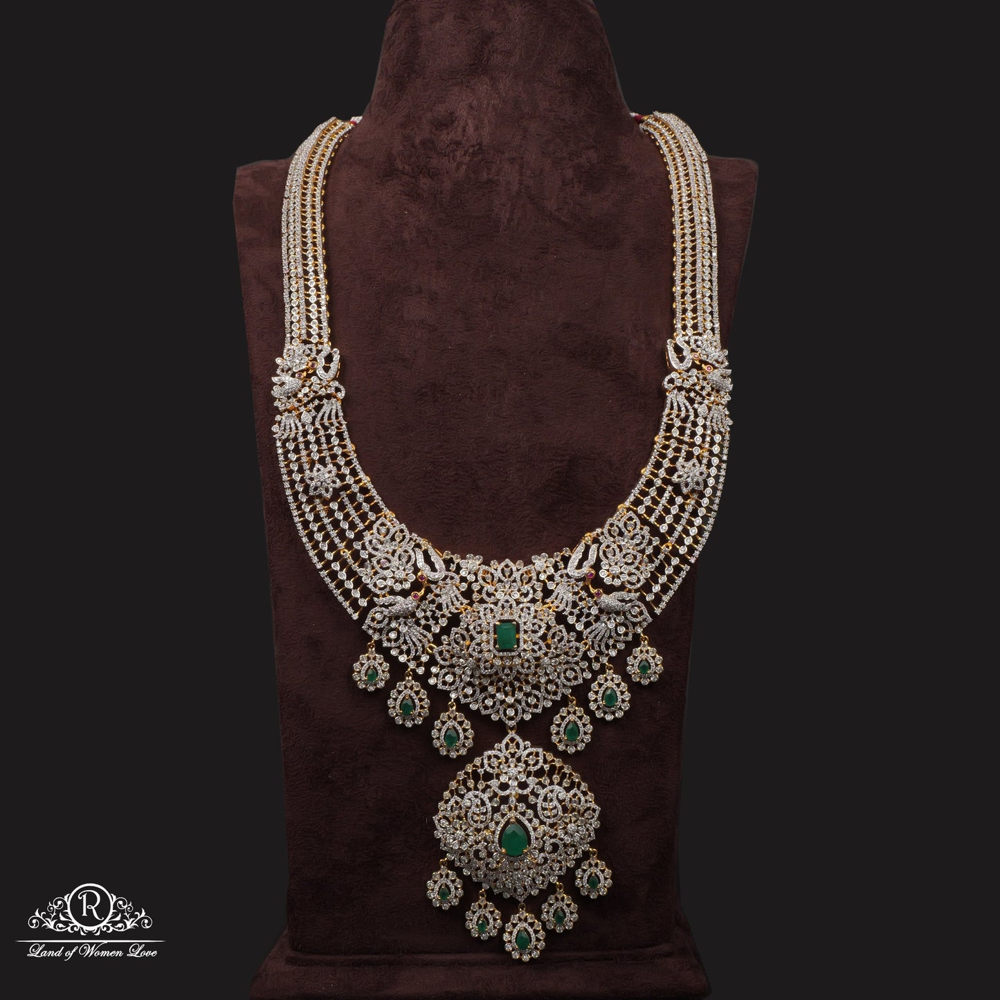 haram diamond finishing cz- stones beautiful silver haram-rccp226 cz 92.5 silver ramala jewelry / ramala collections