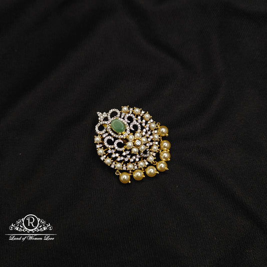 92.5 Silver diamond Finishing Pendant Set-RCDS055