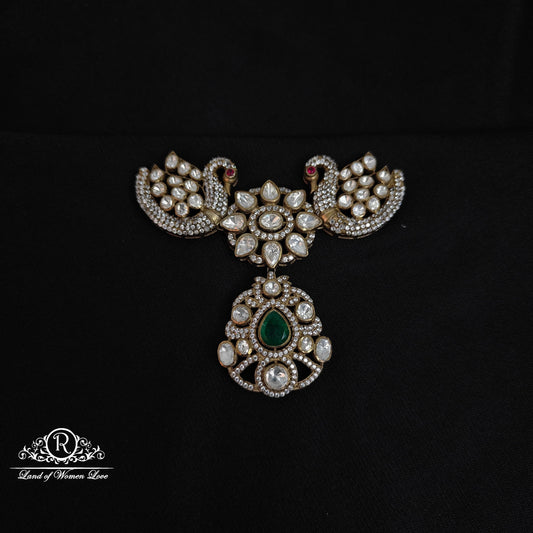 92.5 silver peacock design victorian mala locket-rcm1113 92.5 silver ramala jewelry / ramala collections