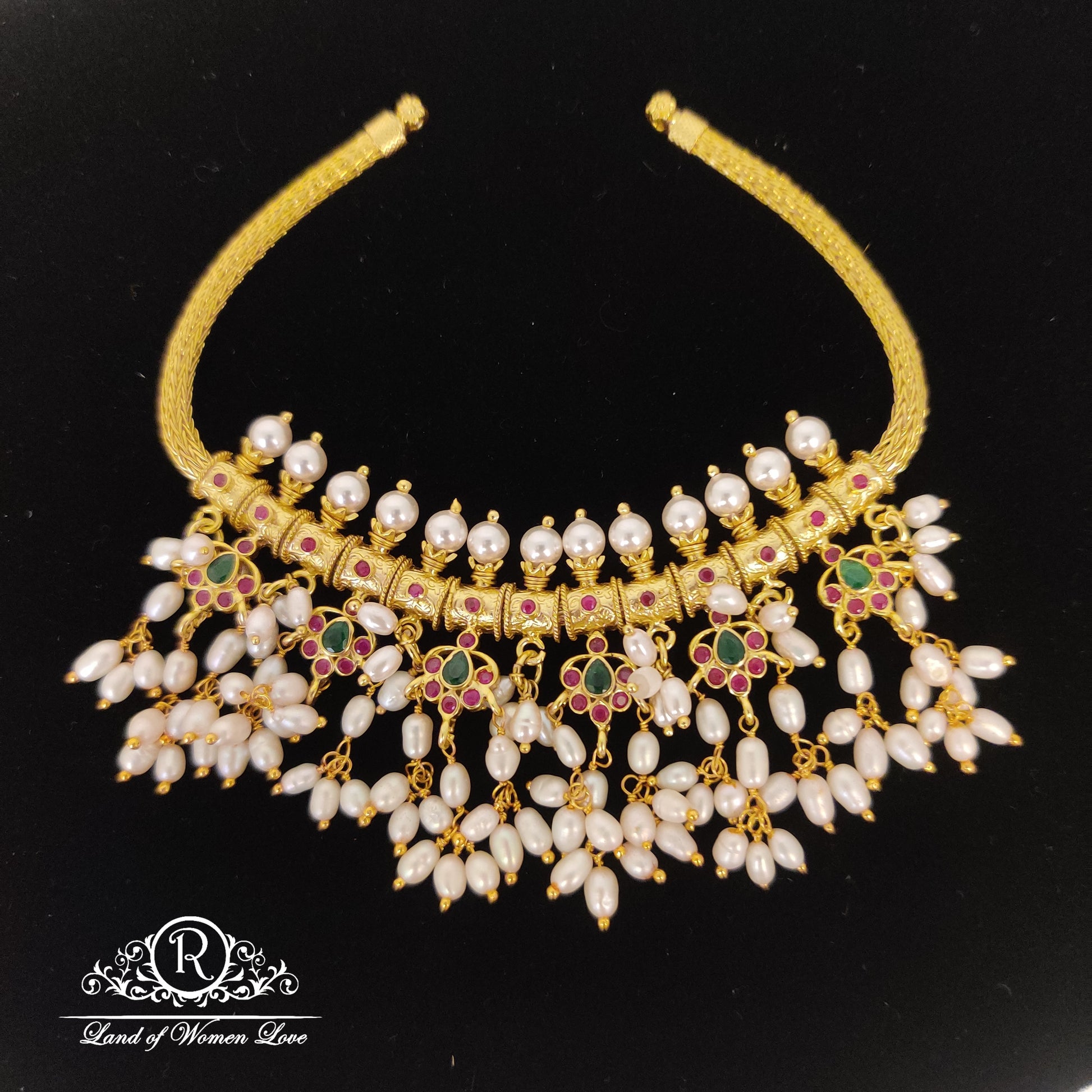 necklace gutta pusalu cz- silver necklace-rc85-70cp03 cz 92.5 silver ramala jewelry / ramala collections