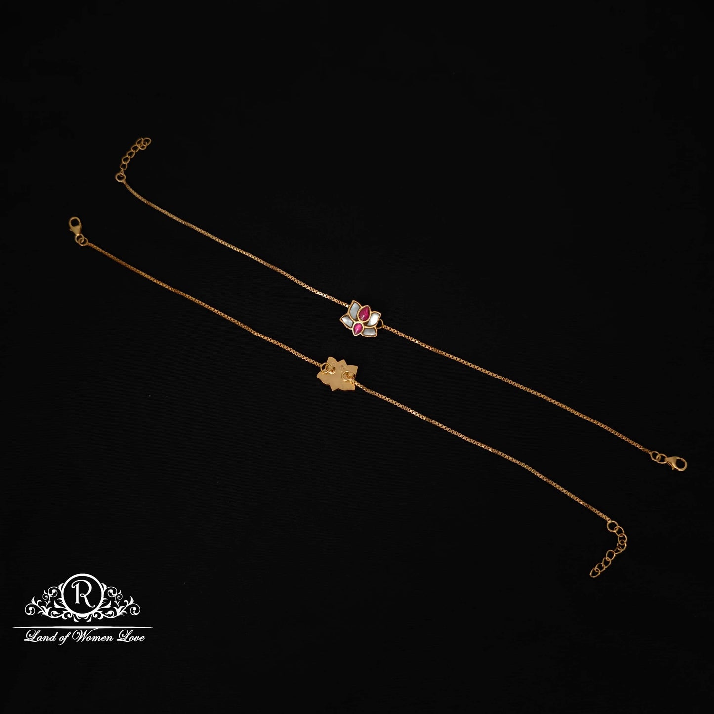 Silver Lotus design Kundan-RCP093