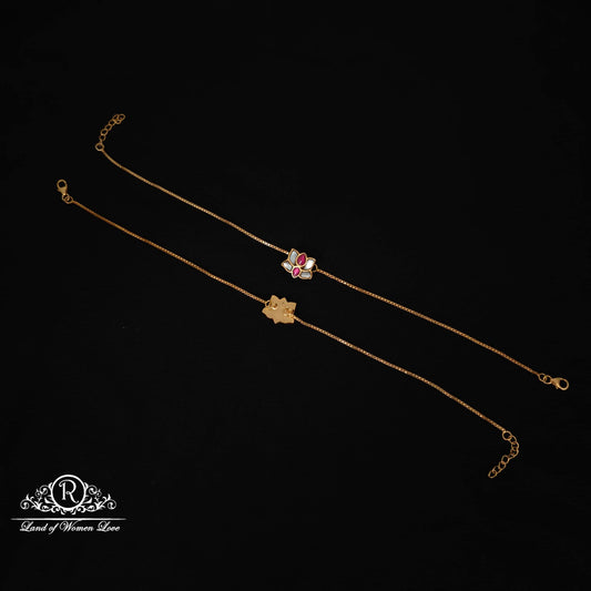 Silver Lotus design Kundan-RCP093