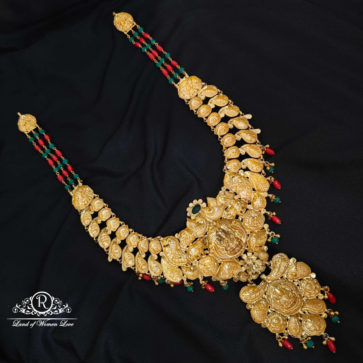 Lakshmi Devi design Nakshi Silver Haram-RCM947