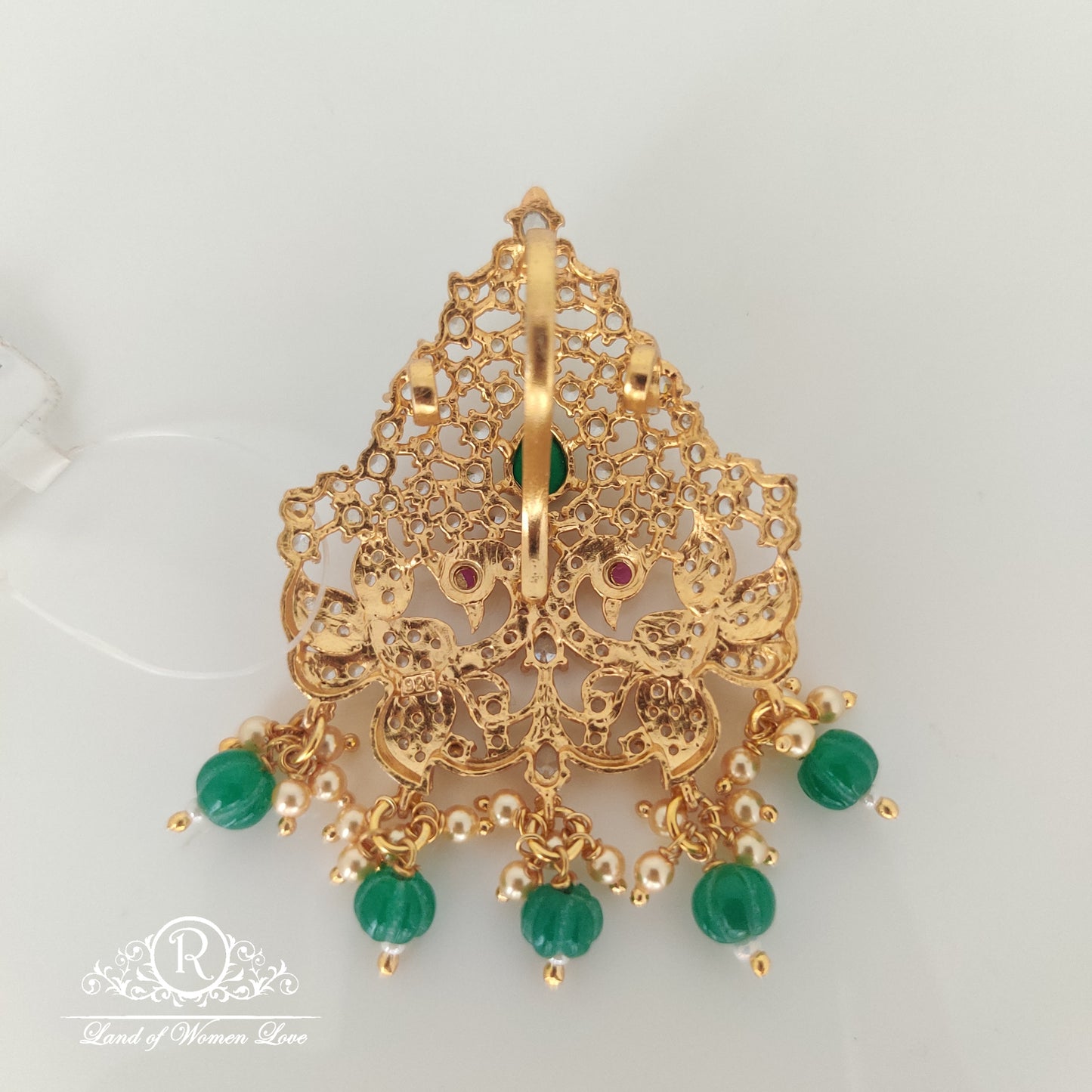 Peacock design Silver pendant 2.5"-RCM815