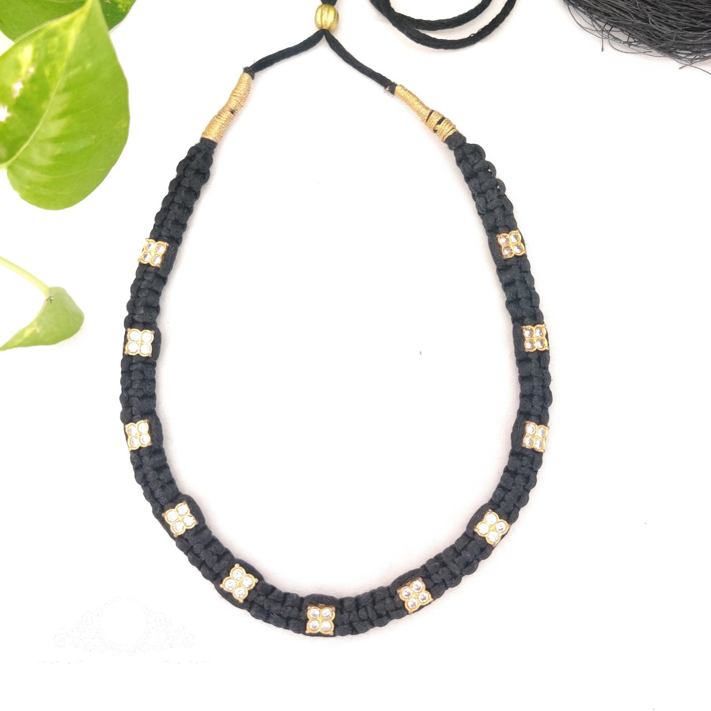 necklace simple and cute black thread kantey"14-rch422 92.5 silver ramala jewelry / ramala collections