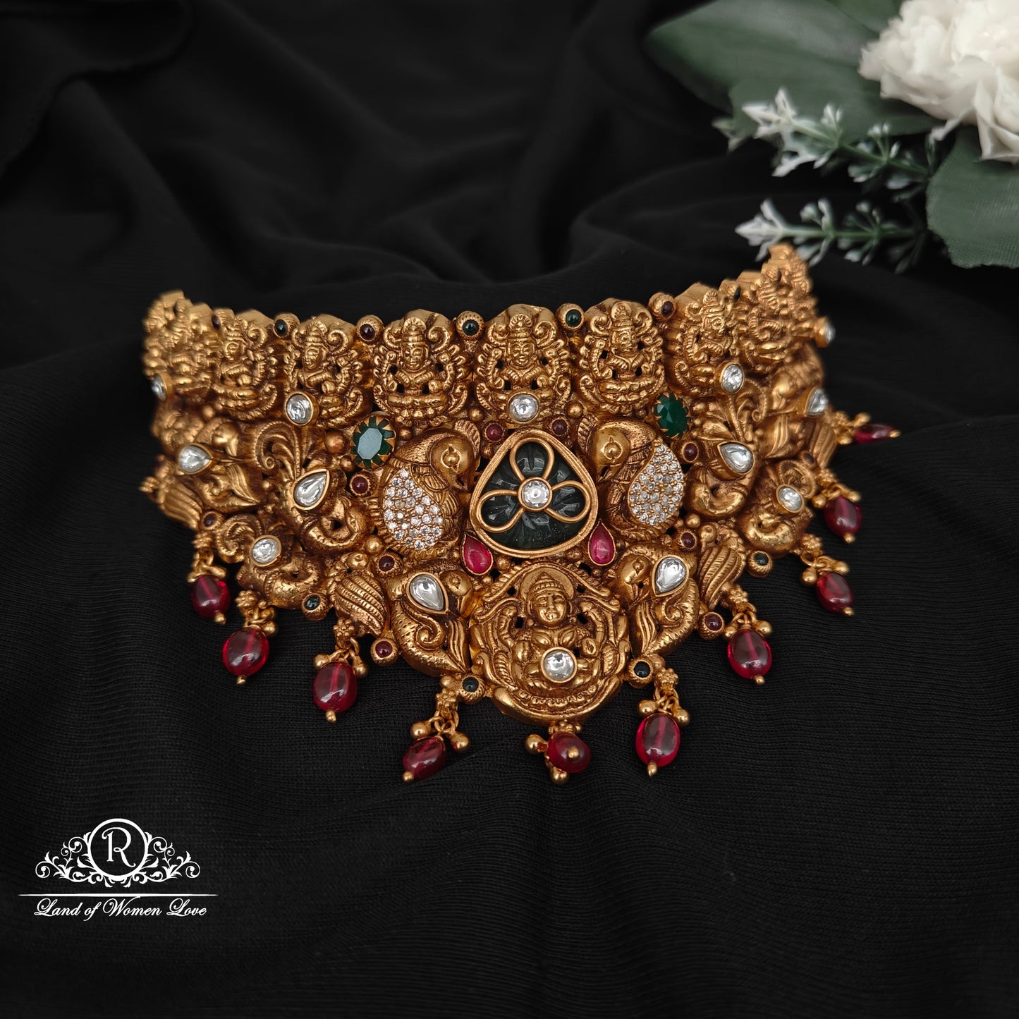 92.5 silver lakshmi devi design chocker-rcm1048 92.5 silver ramala jewelry / ramala collections