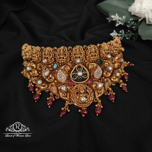 92.5 silver lakshmi devi design chocker-rcm1048 92.5 silver ramala jewelry / ramala collections