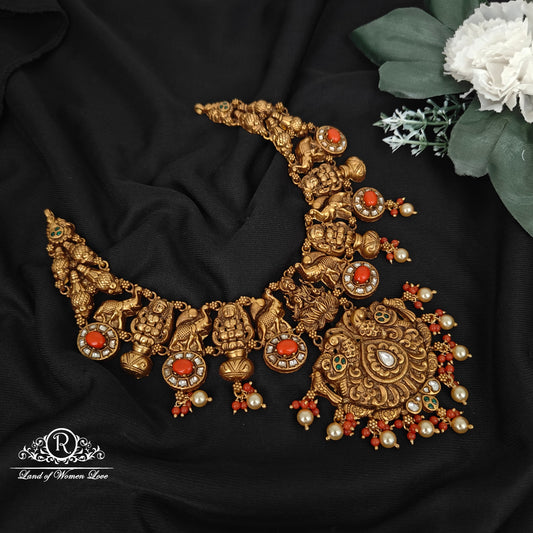 necklace 92.5 silver coral necklace-rcm1042 coral 92.5 silver ramala jewelry / ramala collections