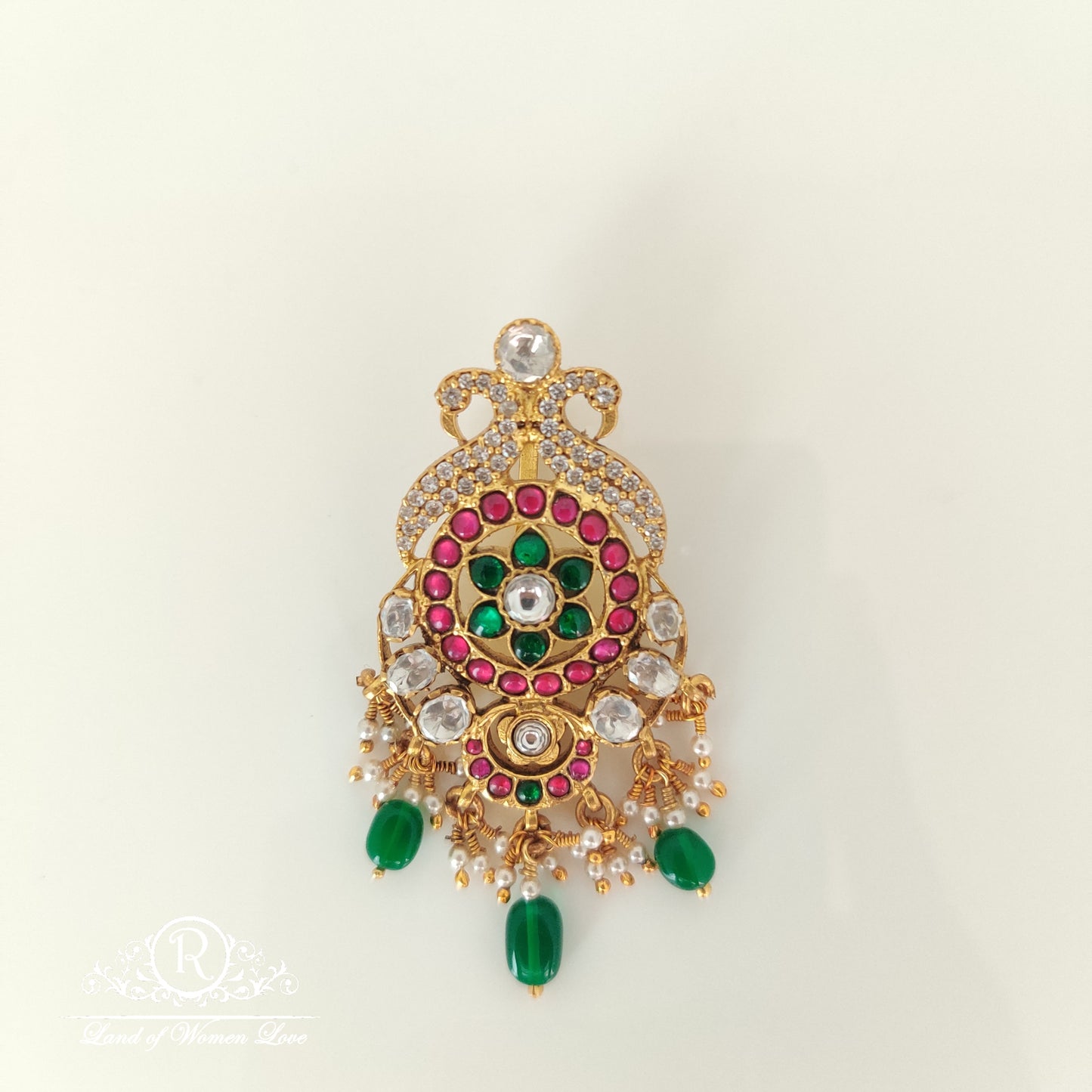 pendant kundan silver pendant-rc85-105cp03 kundan 92.5 silver ramala jewelry / ramala collections