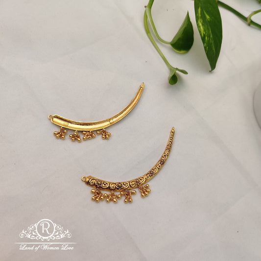 92.5 Silver Kanti with gold balls hangings with 22k gold coating - RCT06