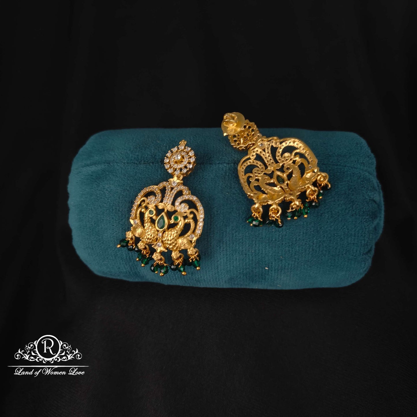Peacock design CZ- Stones Earrings-RCM968