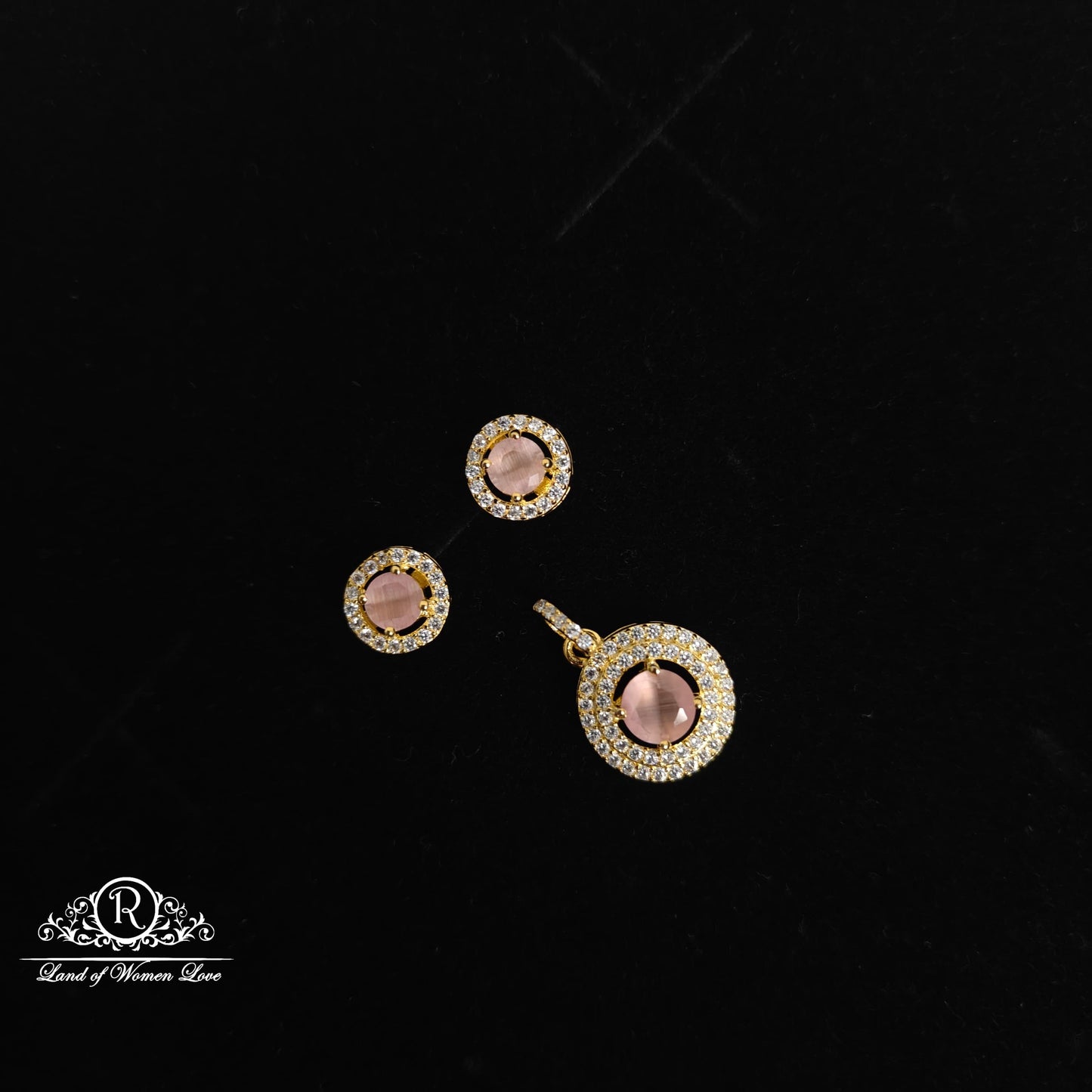 earrings 92.5 silver cz- stones beautiful pendant set cz 92.5 silver ramala jewelry / ramala collections