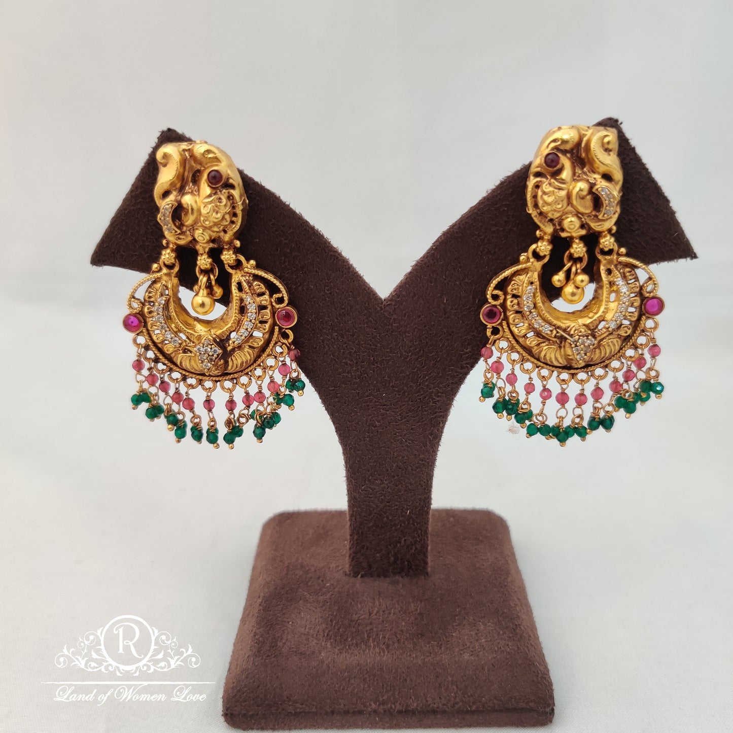 earrings simple and cute silver ã¢å“⨠earrings with peacock ã°å¸â¦å¡ design and hangings -rcm759 ruby 92.5 silver ramala jewelry / ramala collections