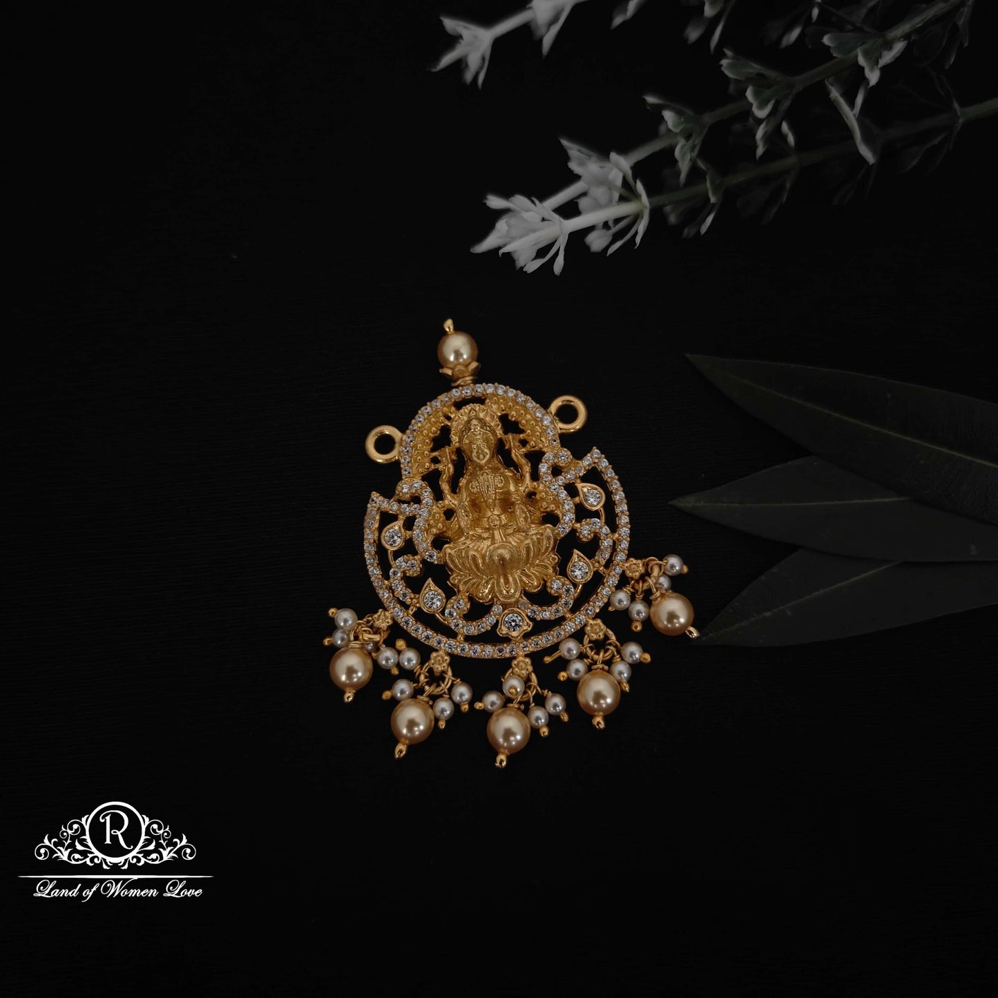 lakshmi devi design silver mala locket-rcm963 92.5 silver ramala jewelry / ramala collections