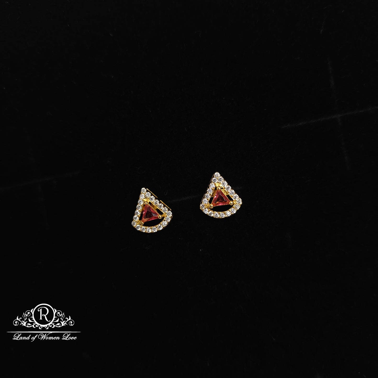 92.5 Silver CZ- Stones Red coloured Pendant set-RCDS095