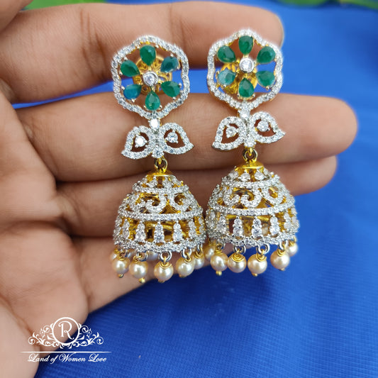 Silver diamond finishing beautiful earrings collection ✨"4-RCD454