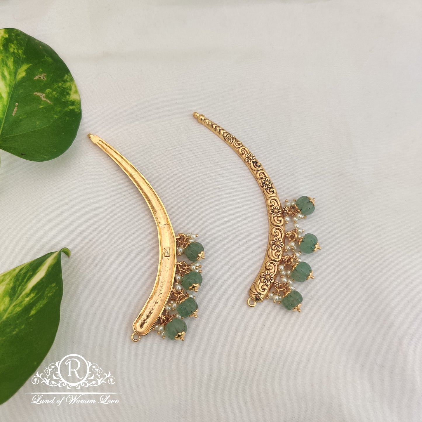 Beautiful kantey with pearls and pumpkin beads hanging "8-RCA113