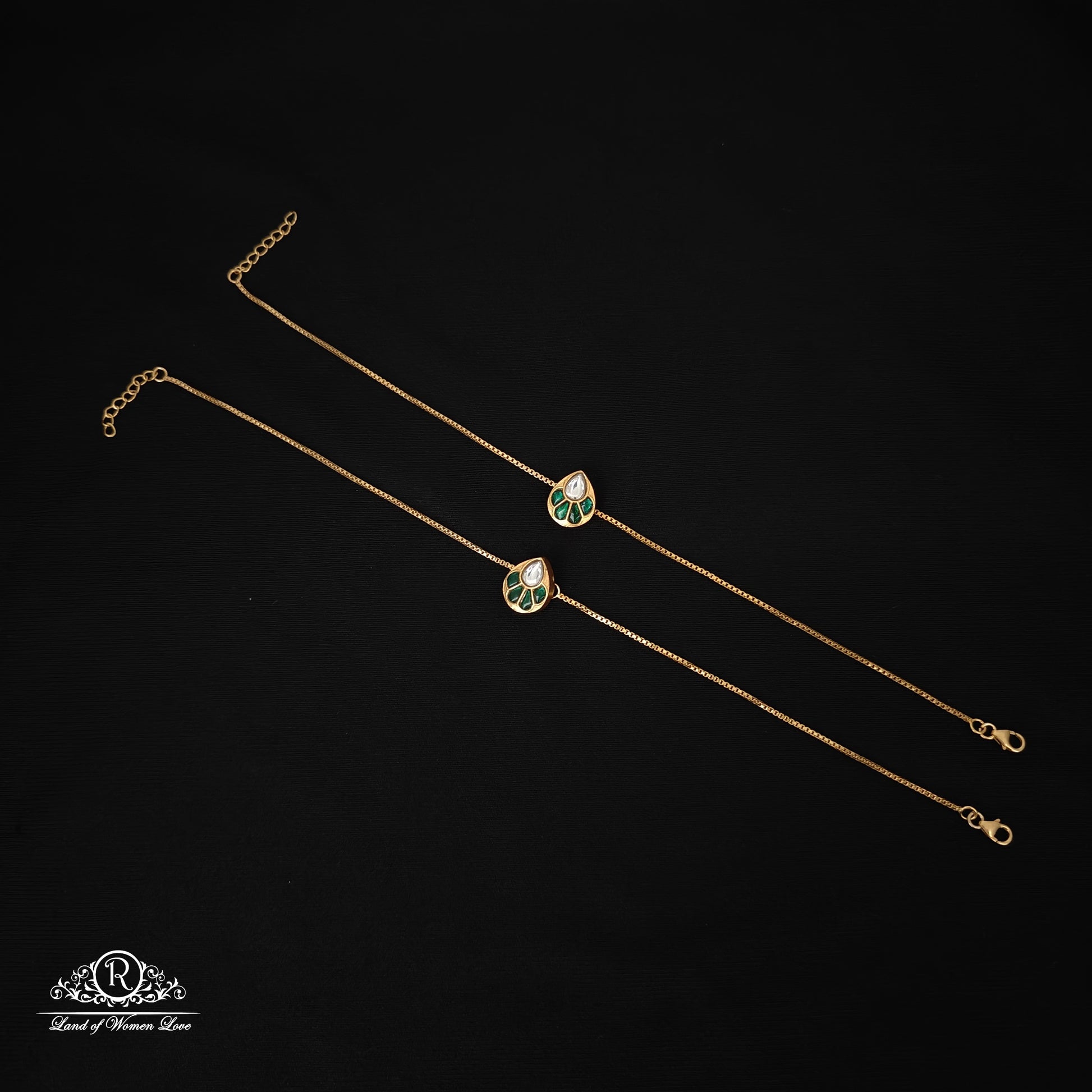 silver kundan anklets-rcp092 kundan 92.5 silver ramala jewelry / ramala collections